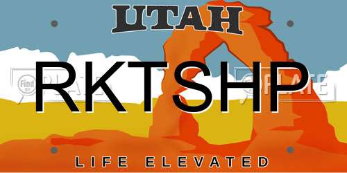 RKTSHP Utah License Plate