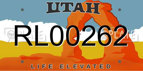 RL00262 Utah License Plate