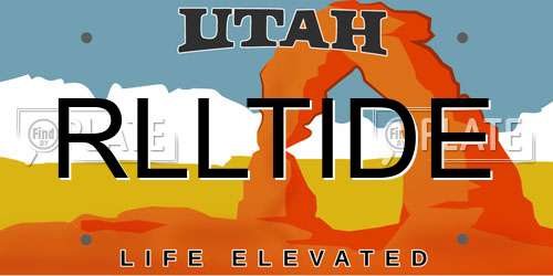 RLLTIDE Utah License Plate