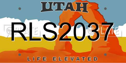 RLS2037 Utah License Plate