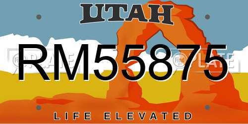 RM55875 Utah License Plate
