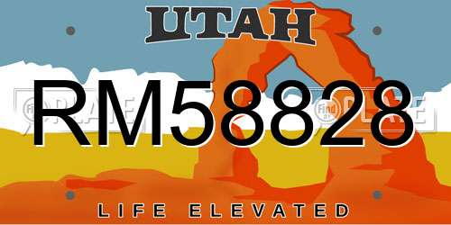 RM58828 Utah License Plate