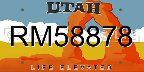 RM58878 Utah License Plate