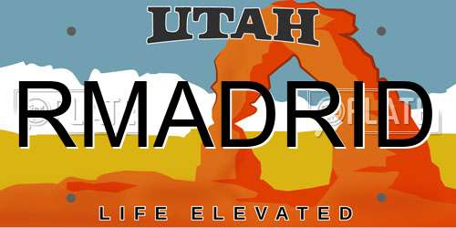 RMADRID Utah License Plate