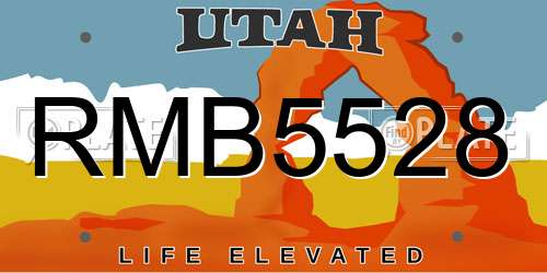 RMB5528 Utah License Plate
