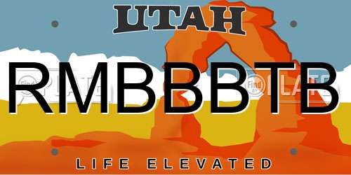 RMBBBTB Utah License Plate