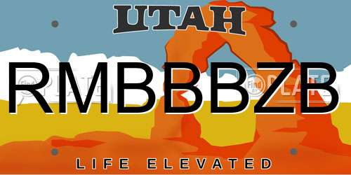RMBBBZB Utah License Plate