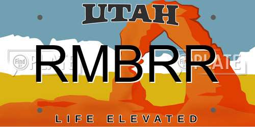 RMBRR Utah License Plate