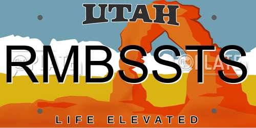 RMBSSTS Utah License Plate