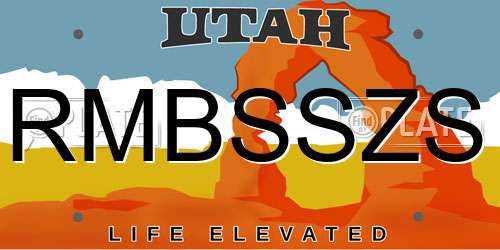 RMBSSZS Utah License Plate