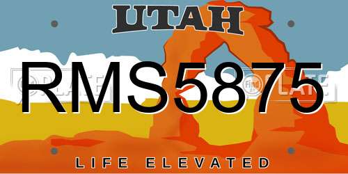 RMS5875 Utah License Plate