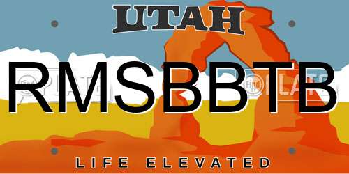 RMSBBTB Utah License Plate