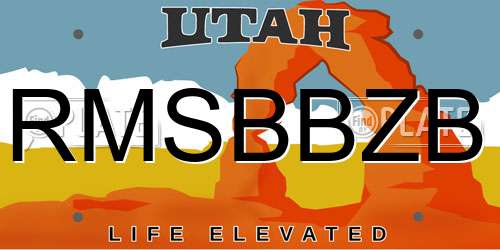 RMSBBZB Utah License Plate