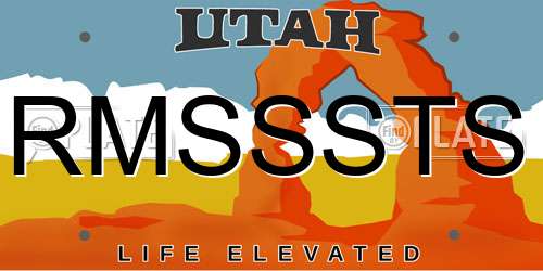 RMSSSTS Utah License Plate