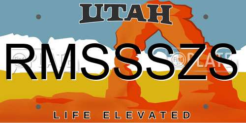 RMSSSZS Utah License Plate