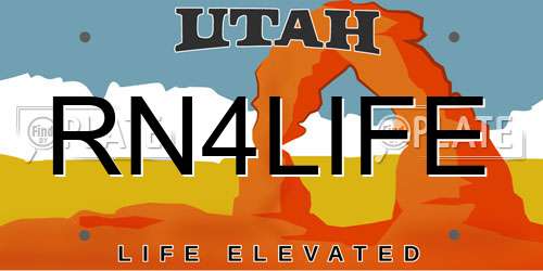 RN4LIFE Utah License Plate