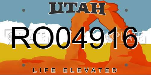 RO04916 Utah License Plate