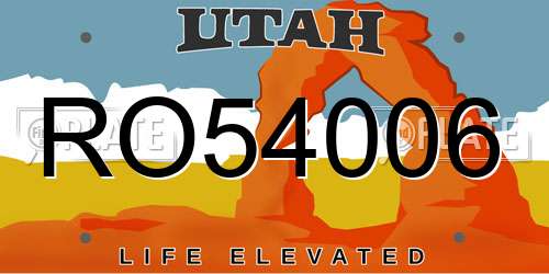 RO54006 Utah License Plate