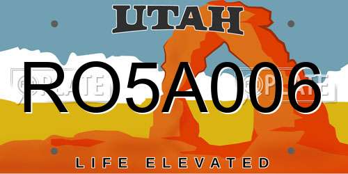 RO5A006 Utah License Plate