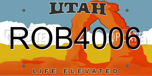 ROB4006 Utah License Plate