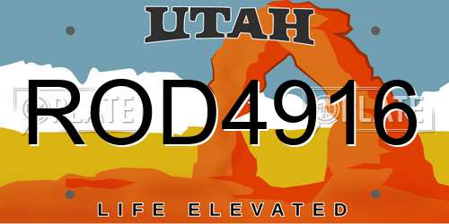 ROD4916 Utah License Plate