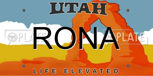 RONA Utah License Plate