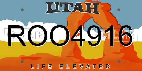 ROO4916 Utah License Plate