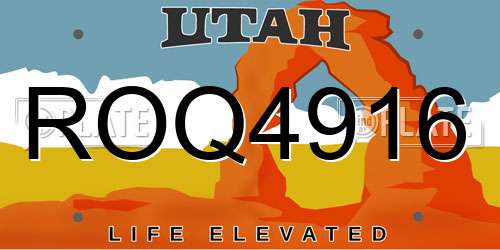 ROQ4916 Utah License Plate