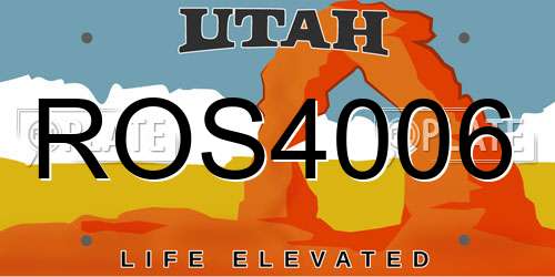 ROS4006 Utah License Plate