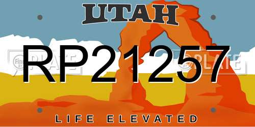 RP21257 Utah License Plate