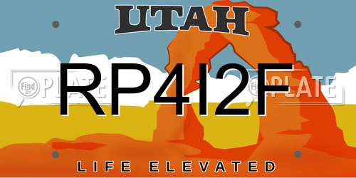 RP4I2F Utah License Plate