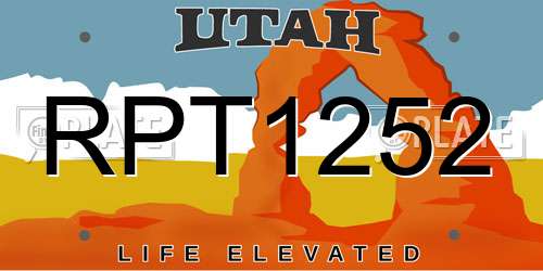 RPT1252 Utah License Plate