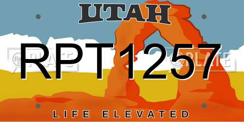 RPT1257 Utah License Plate