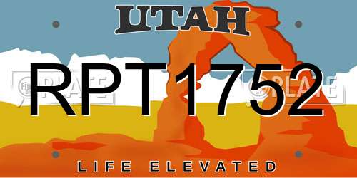 RPT1752 Utah License Plate