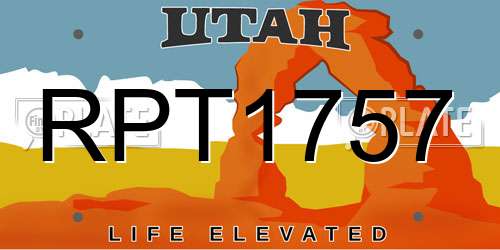 RPT1757 Utah License Plate