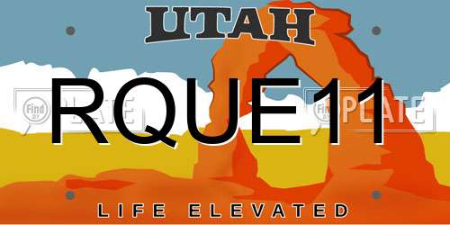 RQUE11 Utah License Plate