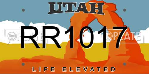 RR1017 Utah License Plate