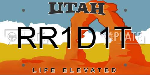 RR1D1T Utah License Plate