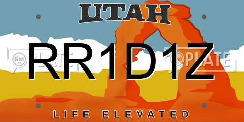 RR1D1Z Utah License Plate