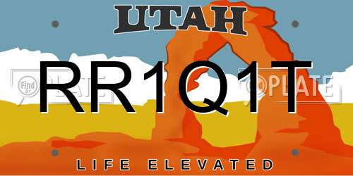 RR1Q1T Utah License Plate