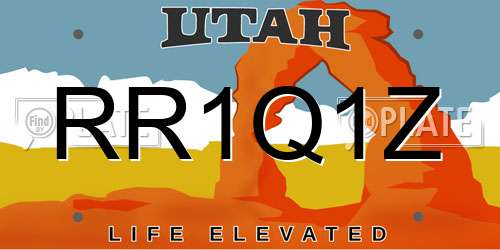 RR1Q1Z Utah License Plate