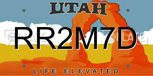RR2M7D Utah License Plate