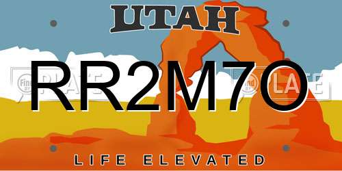 RR2M7O Utah License Plate