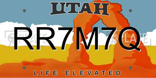 RR7M7Q Utah License Plate