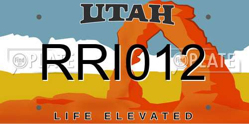 RRI012 Utah License Plate