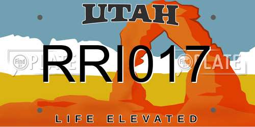 RRI017 Utah License Plate