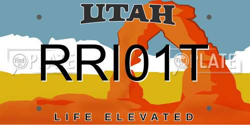 RRI01T Utah License Plate