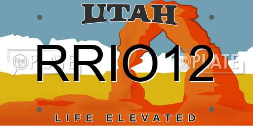 RRIO12 Utah License Plate