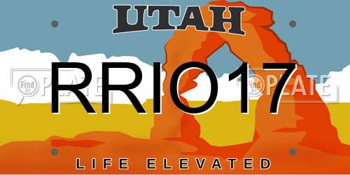 RRIO17 Utah License Plate