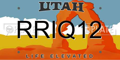 RRIQ12 Utah License Plate